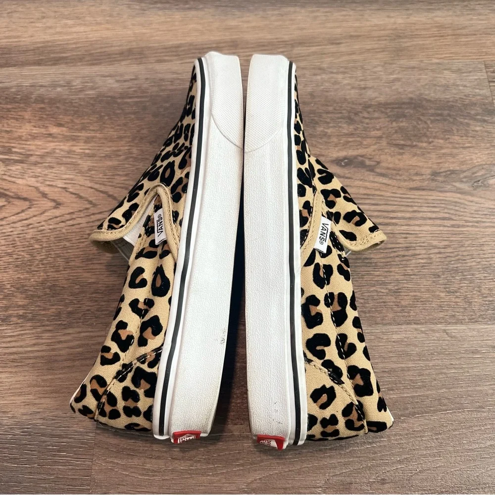 Vans Slip-On Leopard Sneakers Women’s 6.5 Canvas Skate Shoes Animal Print Casual - Picture 8 of 10
